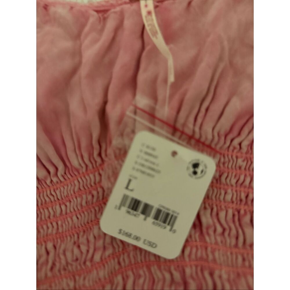 NWT Free People String Of Hearts Maxi Dress Smocked V Neck Buttondown size L - Picture 6 of 7
